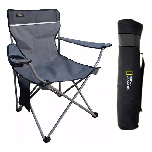 Sillon Camping Director Plegable National Geographic Capitan Color Gris Oscuro