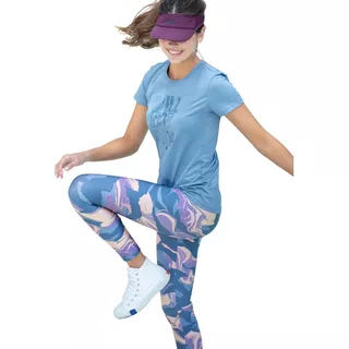 Leggins Calza Deportiva Mujer Celeste 66948 Tiro Alto Yoga 