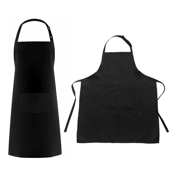 Delantal Perchera Cocina Anti-mancha Anti-grasa Adjustable Color Negro Chef Choice