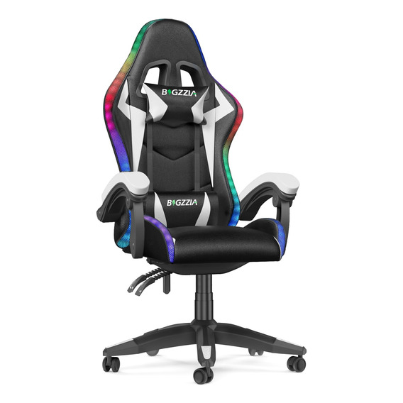 Silla Gamer Ergonómica Ajustable Cómoda Giratoria Cuero