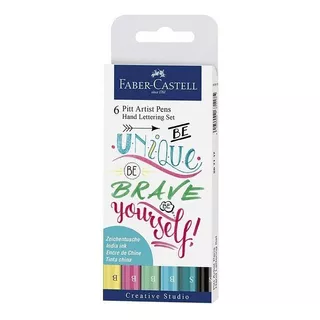 Marcadores Faber Castell Pitt Hand Lettering Pastel X6 