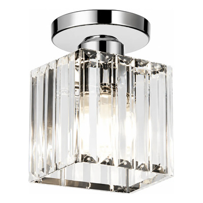  Plafon 1 Luz Prisma C Cristal Cromo Apto Led E27 Ld Cromo Vppfull