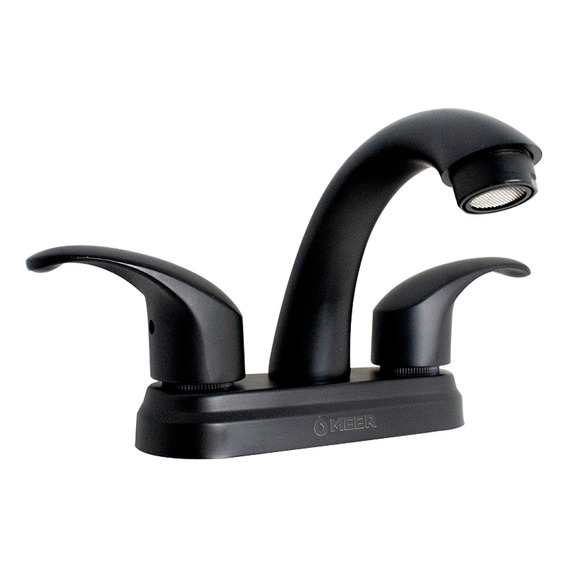 Llave Mezcladora Lavabo 4 Baño Negro Acero Inoxidable Meer