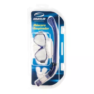 Kit Mergulho Seasub Astra Snorkel Valvulado E Protetor Onda