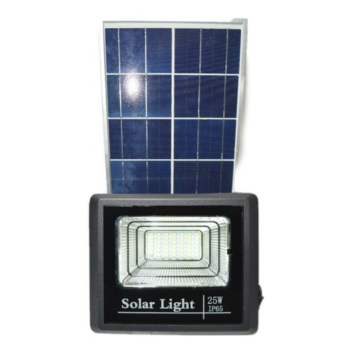 Reflector Solar Led 25w C/panel Y Control Remoto Exterior Color de la carcasa Negro Color de la luz Blanco frío