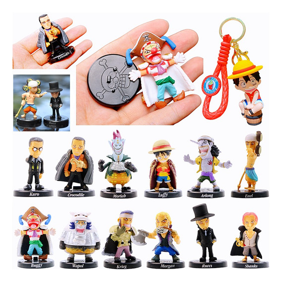 Mini Figura One Piece Luffy 12 Piezas Coleccionables+llavero