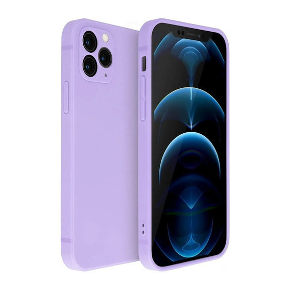 Carcasa Silicona Slim Antihuellas Para iPhone 13 /pro /max Color Violeta