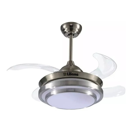 Ventilador Techo Liliana Vtha604 4 Palas 6 Velocidades Led Color de la estructura Plateado Color de las aspas Blanco Diámetro 106 cm