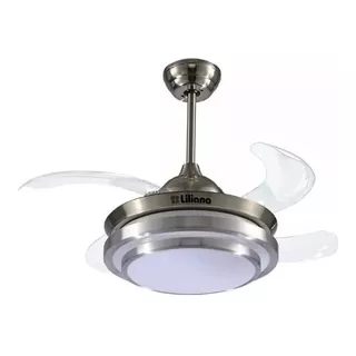 Ventilador Techo Liliana Vtha604 4 Palas 6 Velocidades Led Color De La Estructura Plateado Color De Las Aspas Blanco Diámetro 106 Cm