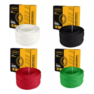 Combo: 4 Rollos Cal. 12 Rojo Negro Blan Verde Cable Thw 100m