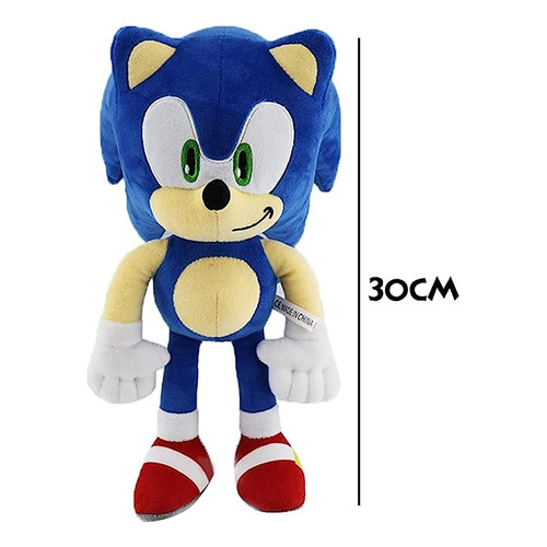 Peluche De Sonic 30cm De Altura Color Azul