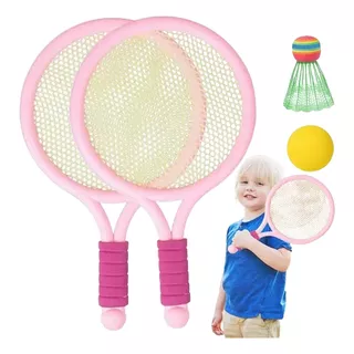 Badminton Raqueta De 2 De Tenis + 2 Para Niños Tenis