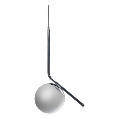 Colgante 1 Luz Ballon Acero Y Vidrio Opal Apto Led E27 Deco