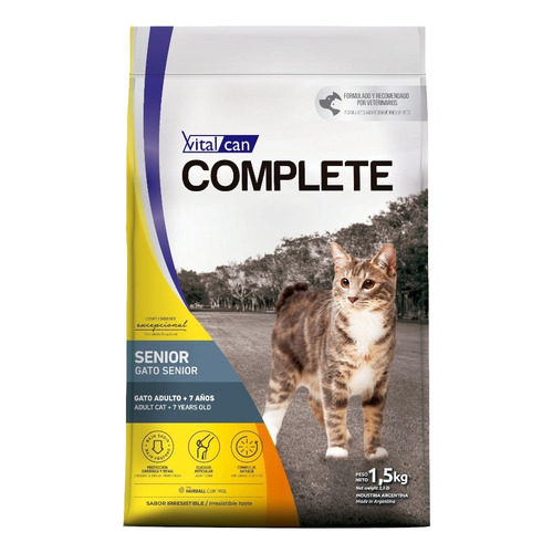 Alimento Vitalcan Complete para gato senior sabor mix en bolsa de 7.5 kg