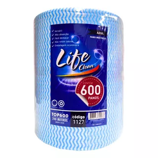 Pano Multiuso Life Clean Rolo 240m Microfibra Perfex 600pano Cor Azul
