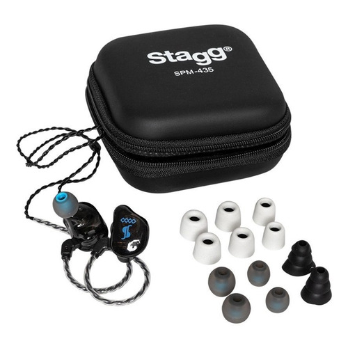Auriculares In Ear Stagg Spm435 Monitoreo 4 Vias Color Negro