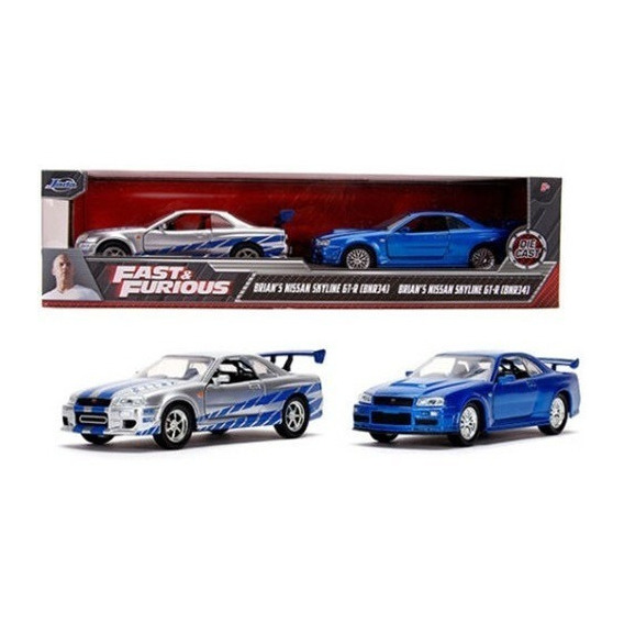 1/32 Brian's Nissan Skylines Azul Y Plata Duo Pack  