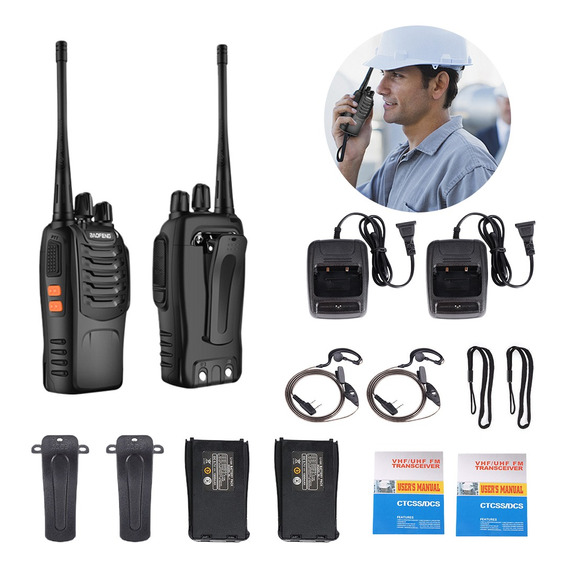  Bf-888s Radio Walkie-talkie Portable Transmitter 2pcs