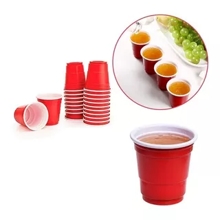 Pack 30 Uds Vasos Rojos Pequeños Desechables Tipo Shot Color Rojo