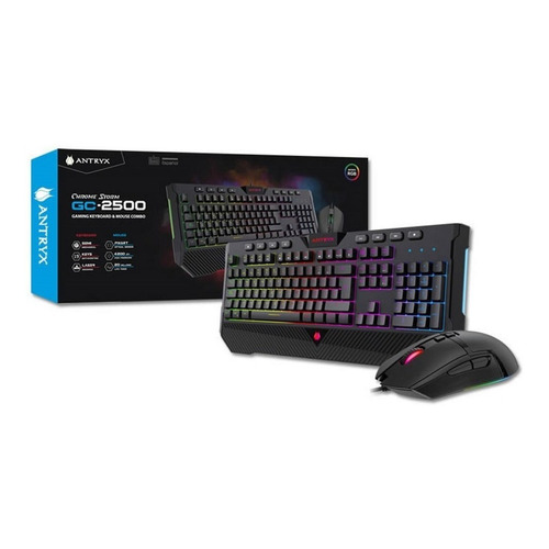 P Kit Antryx Gc-2500 Rgb Semi-mecánico (teclado + Mouse) Color del mouse Negro Color del teclado Negro