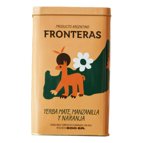 Yerba Mate Fronteras Manzanilla Y Naranja Lata De 500gs