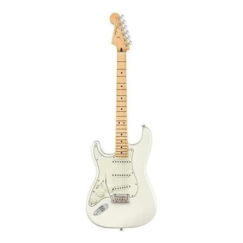 Guitarra eléctrica para zurdo Fender Player Stratocaster de aliso 2010 polar white brillante con diapasón de arce
