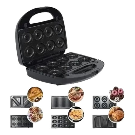 Sandwichera 6 En 1 Placas Intercambiables 750w Wafles Donas