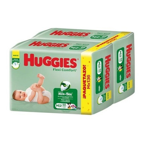 Pañales Huggies FLEX COMFORT  MPañales Huggies FLEX COMFORT M