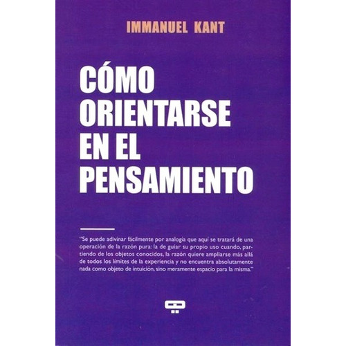 Cómo Orientarse En El Pensamiento - Kant Immanuel