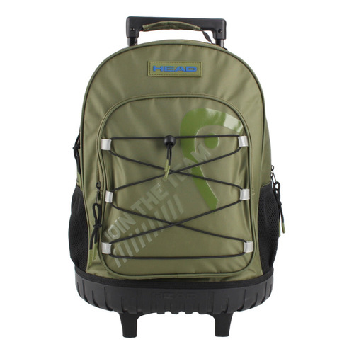 Mochila Con Carro Head 17 PuLG Escolar Carrito Color Verde