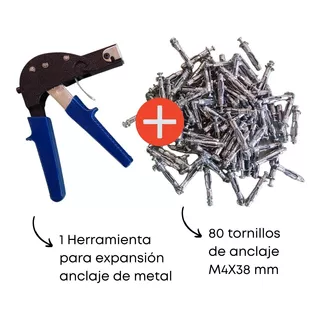 80 Anclaje Metal Pared + 1 Herramienta Expansor 