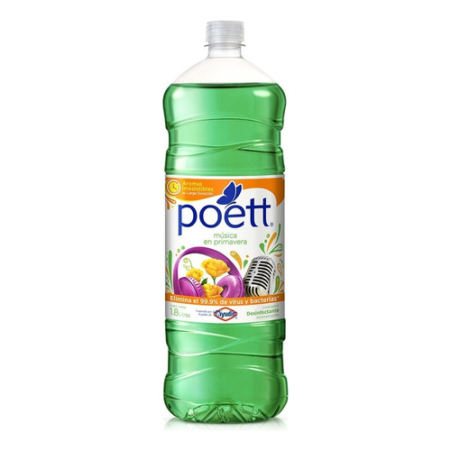 Poett Desinf. Musica en primav. 1.8L - Botella - Unidad - 1 - 1800 mL