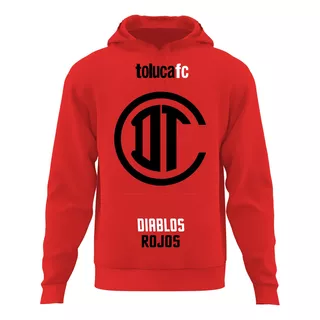 Hoodie Diablos Rojos De Toluca Fútbol Liga Mx 