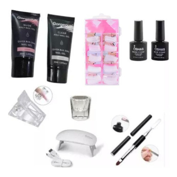 Kit Uñas Polygel + Mini Lampara De Regalo