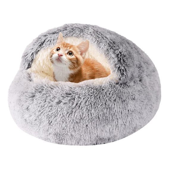 Cama Antiestrés Para Mascota Gatos Perros Felpa Premium 50cm