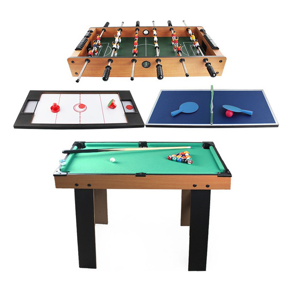 Mesa Juegos Futbolito Ping Pong Billar Hockey Futbol 4 En 1