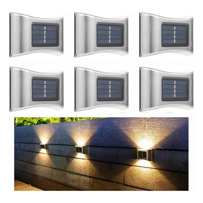 Set X6 Foco Solar Led Exterior Pared Decoracion Fotocelula