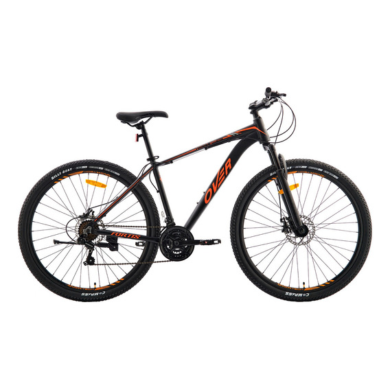 Bicicleta Mtb Overtech R29 Aluminio Full Shimano Fr Disco Pp Color Negro/Naranja/Naranja Tamaño del cuadro L