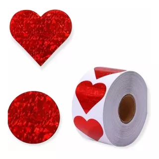 Estampa Stickers Corazón San Valentín Cromado 100 Pzs 14 Feb