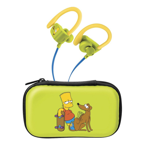 Audífonos Bluetooth Sport Free Con Cable Plano Steren AUD-795/S-BARTMASC The Simpsons Color Verde