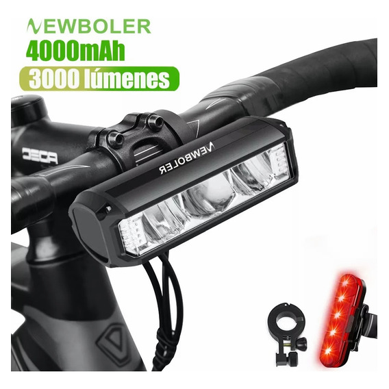 Luz Ipx5 De 3 Led De 2000 Lúmenes Impermeable Para Bicicleta