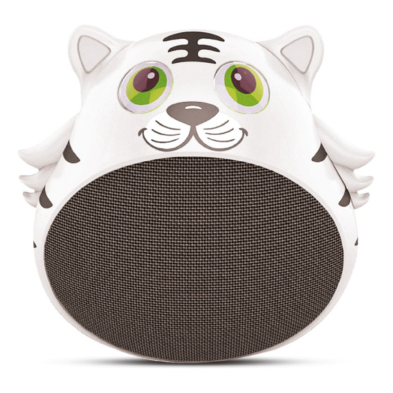Parlante Portatil Animales Bluetooth Microfono Soul Pet Tws Color Tigre Blanco