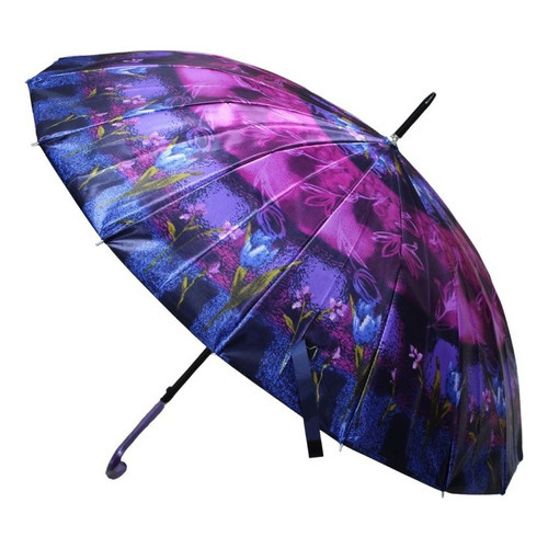 Paraguas Plegable 16 Varillas 79cm Colores Automático Color Rosa oscuro
