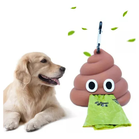 Dispensador De Bolsas Para Popo De Mascotas Poo Emoji