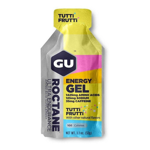 Suplemento en gel GU  Roctane Energy Gel sabor tutti frutti en sachet de 32g pack x 24 u