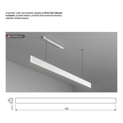 Colgante Led Lineal Miracle S Blanco Optico Cct 40w Lk