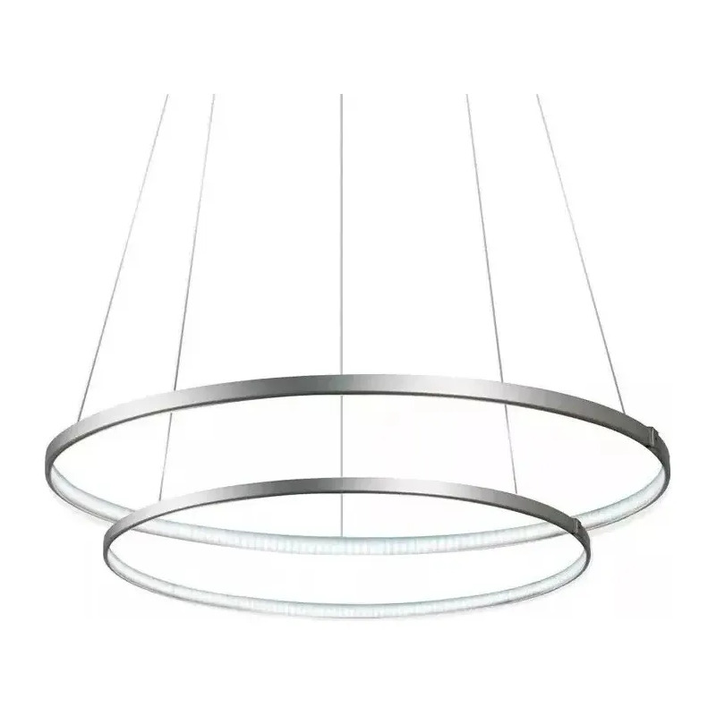 Colgante Led Saturno 64w Doble Aro Ø 60 + 45 Diseño Moderno Calido 3000k