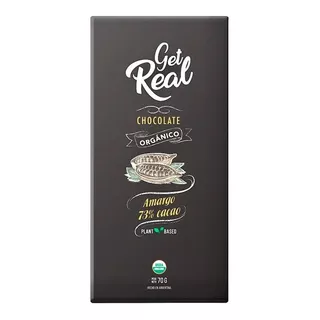 Chocolate Amargo 73% Get Real Cacao Organico 70 G.