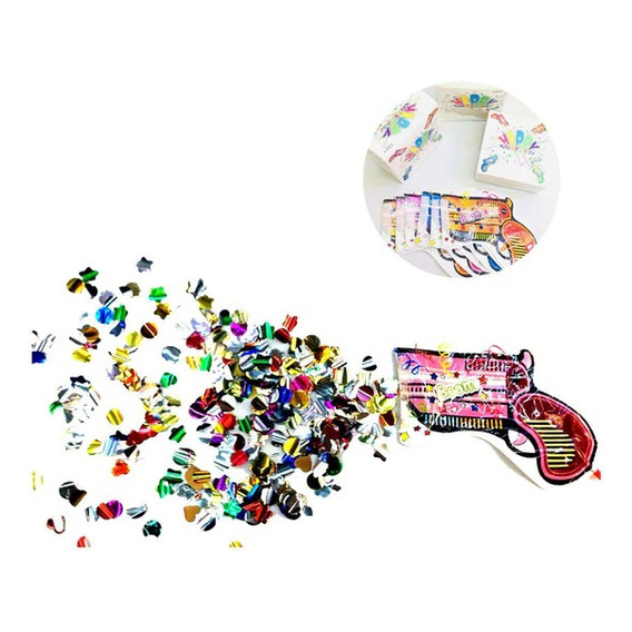 12x Lanza Confetti Pistola Disparadora Confeti Challa Fiesta