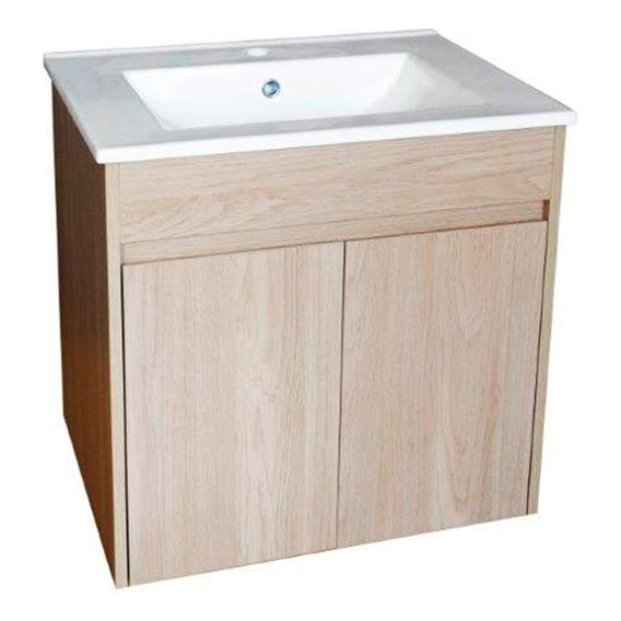 Mueble Blanco Ceniza De Madera Laqueado 2 Puertas Con Bacha 